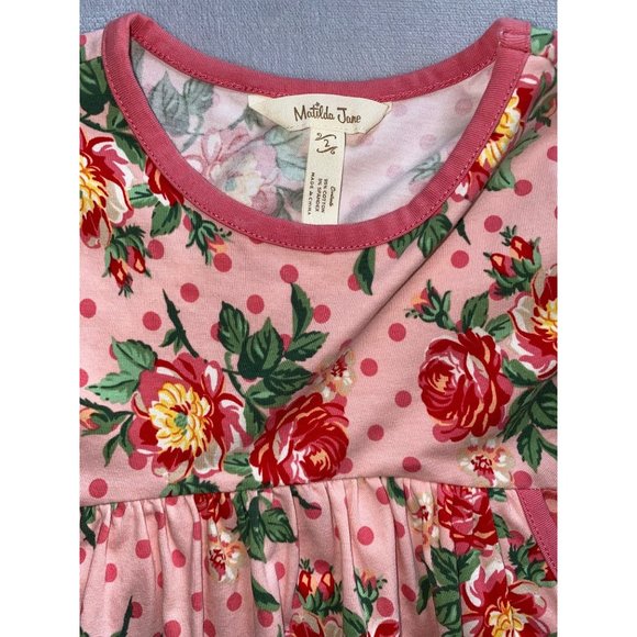 Matilda Jane Brilliant Daydream Pretty in Pink Dress 2 EUC floral Easter - Picture 2 of 3